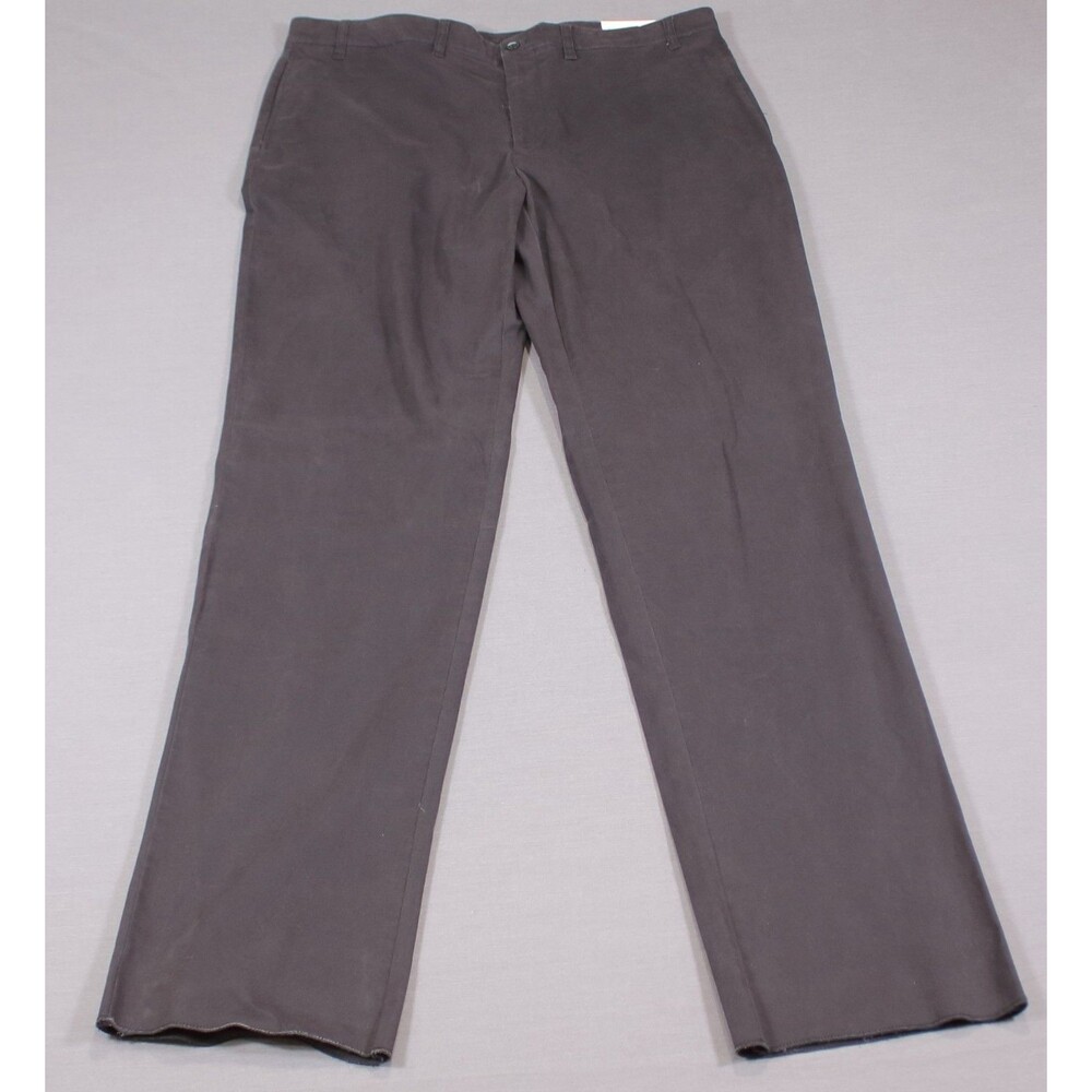 Paul Fredrick Men's 38 Tailored Fit Chino Pants Black Unhemmed NWT